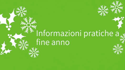 Le informazioni pratiche di fine anno 2024